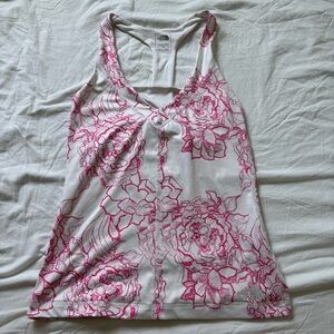 The North Face White and Pink Floral Tank